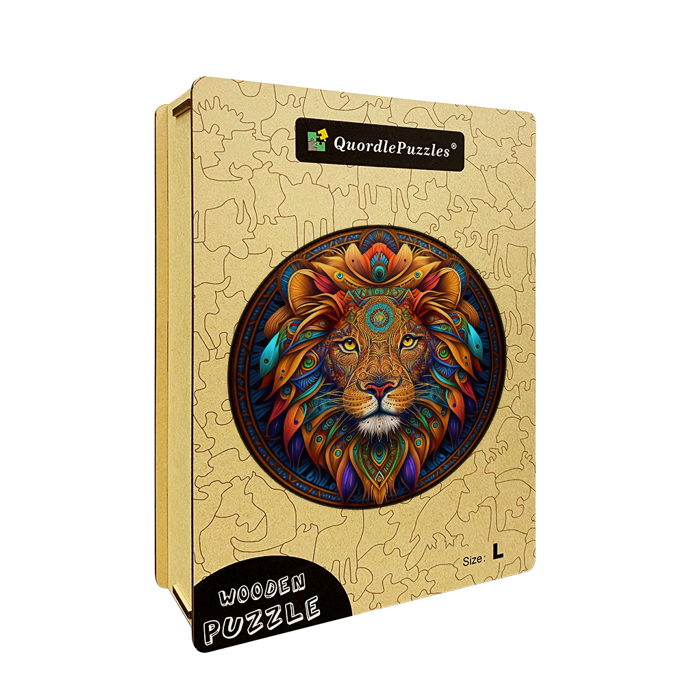Mandala Löwe Holzpuzzle