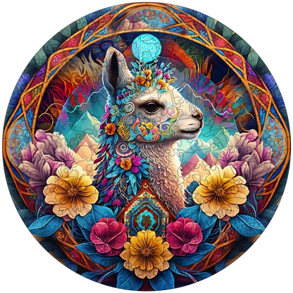 Mandala Lama Holzpuzzle