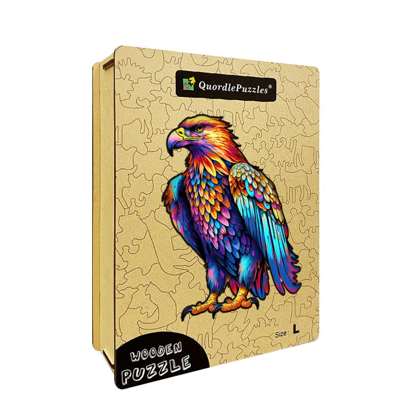 Buntes Adler-Kunst-Holzpuzzle