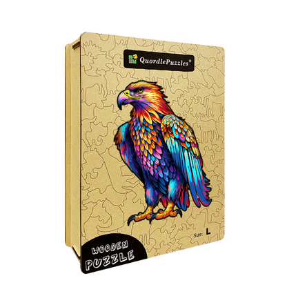 Buntes Adler-Kunst-Holzpuzzle