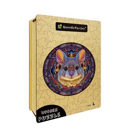 Mandala Hase Holzpuzzle