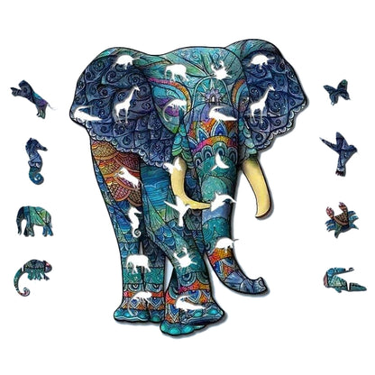 Buntes Elefanten-Puzzle