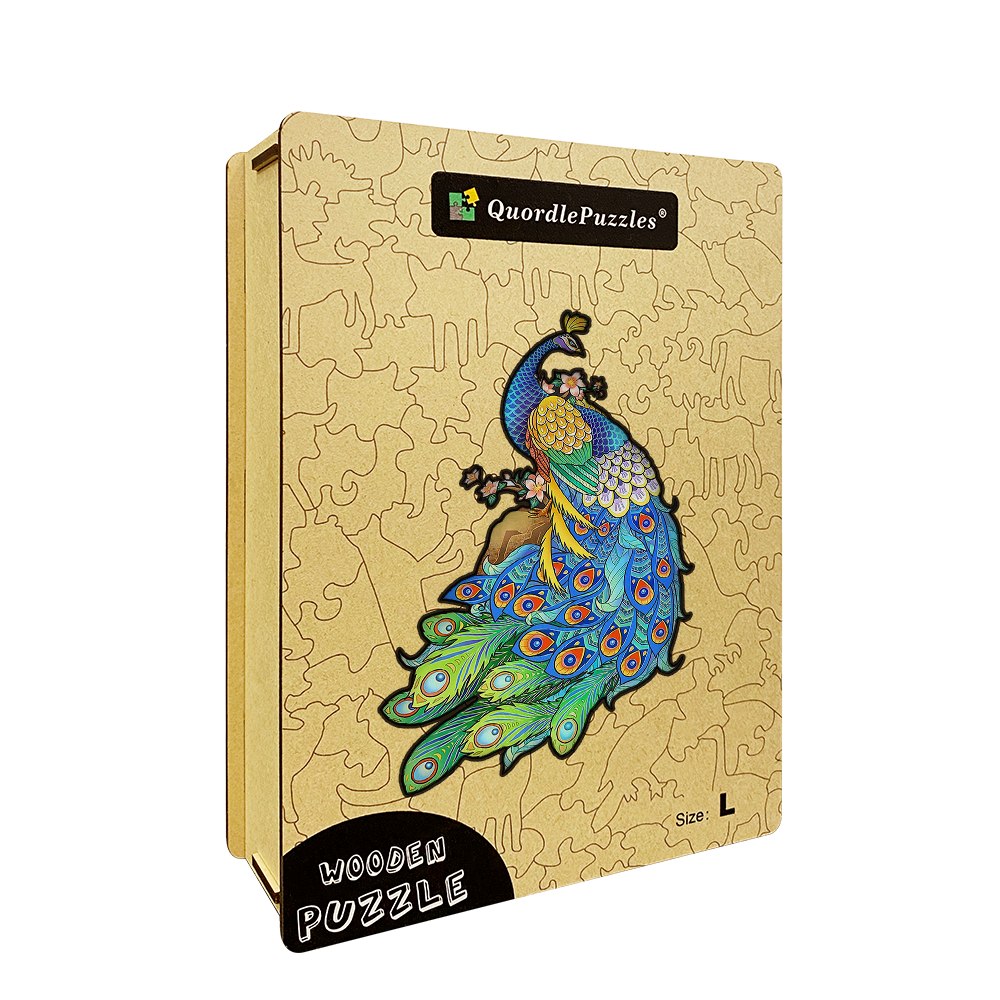 Blaues Feder-Pfau-Puzzle