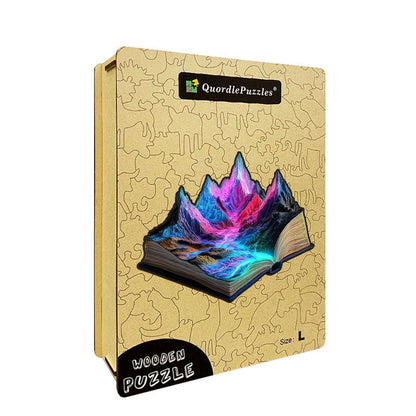 3D neon-bergfluss holzpuzzle