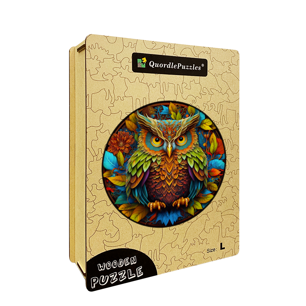 Mandala Eule Holzpuzzle