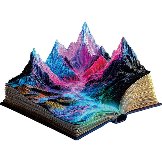 3D neon-bergfluss holzpuzzle