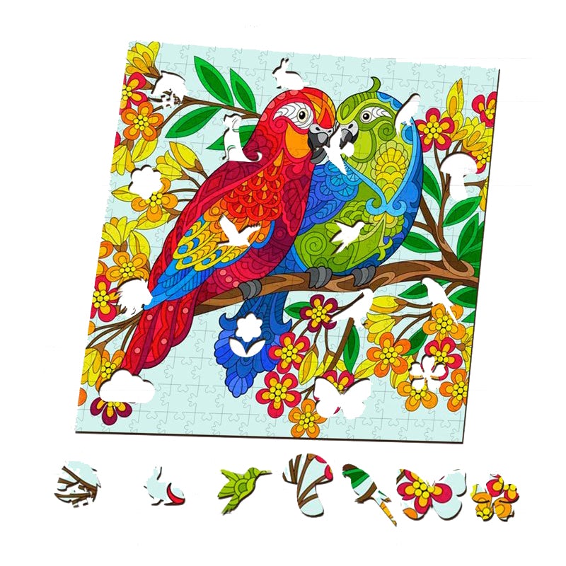 Buntes Papageien-Puzzle