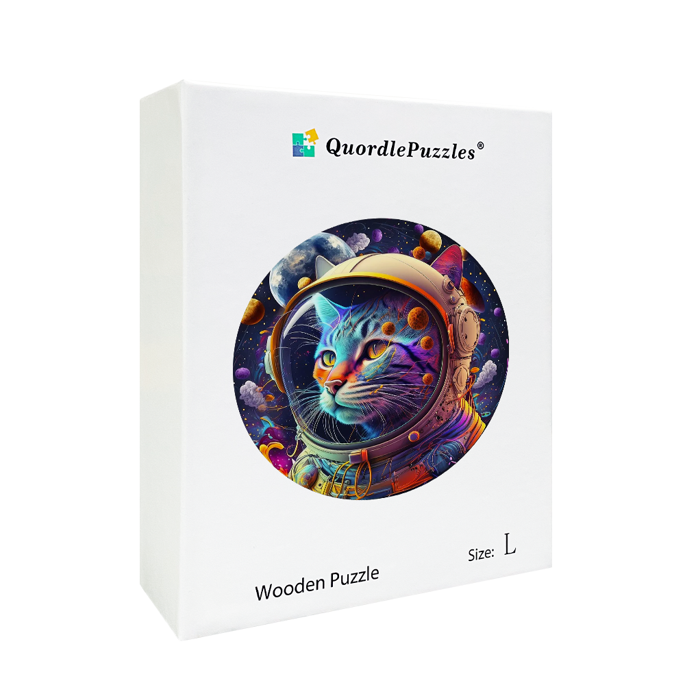 Space Cat Süße Kätzchen Holzpuzzle