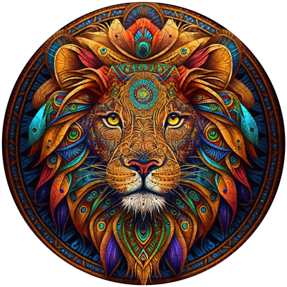 Mandala Löwe Holzpuzzle