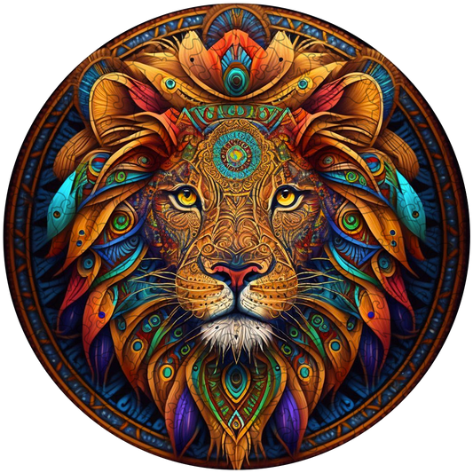 Mandala Löwe Holzpuzzle