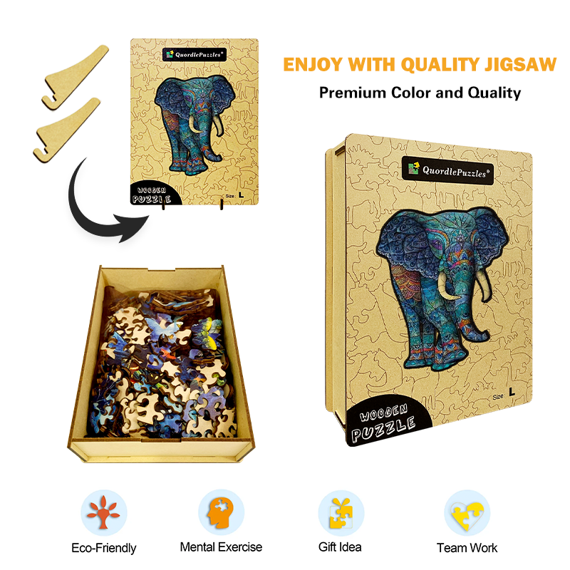 Buntes Elefanten-Puzzle