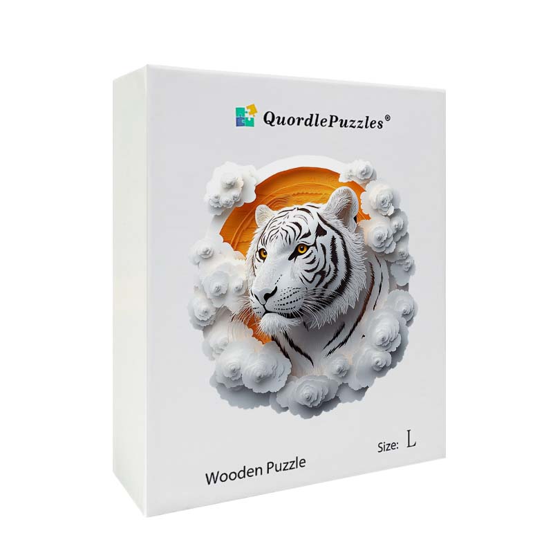 3D Weißer Tiger Holzpuzzle