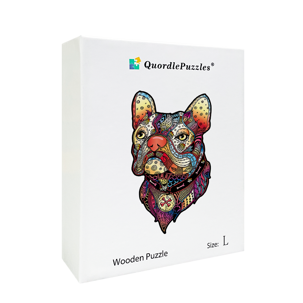 Buntes Französische-Bulldogge-Puzzle