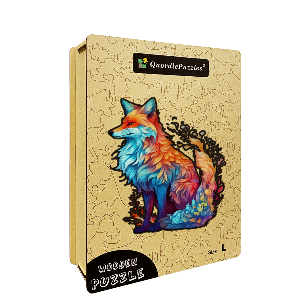 🔥Letzter Tag –Wunderschönes buntes FOX-Holzpuzzle