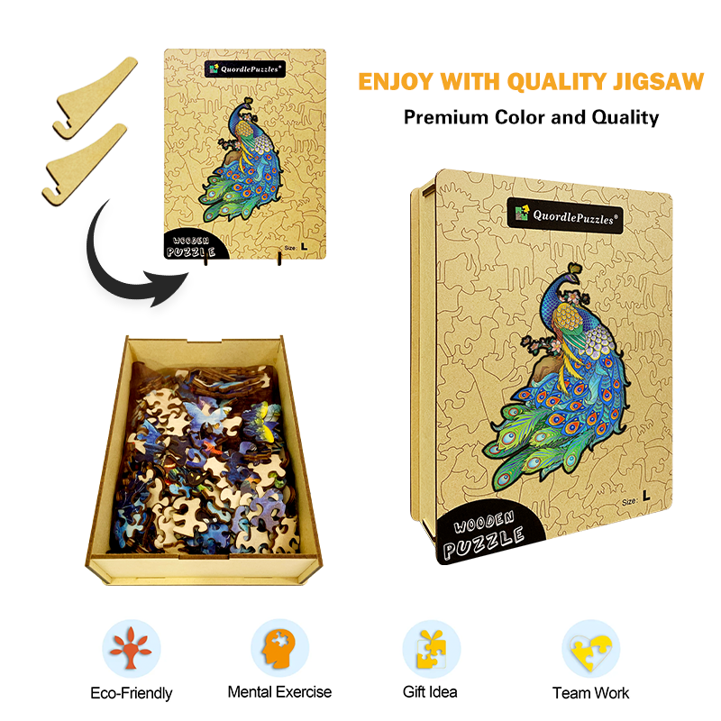 Blaues Feder-Pfau-Puzzle