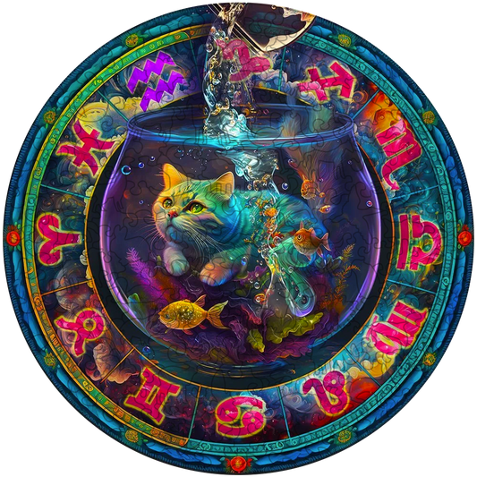Süße bunte Katzen Holzpuzzle
