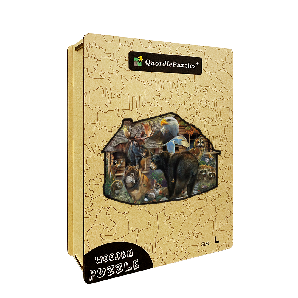 Holzpuzzle „Wildlife Cabin“.
