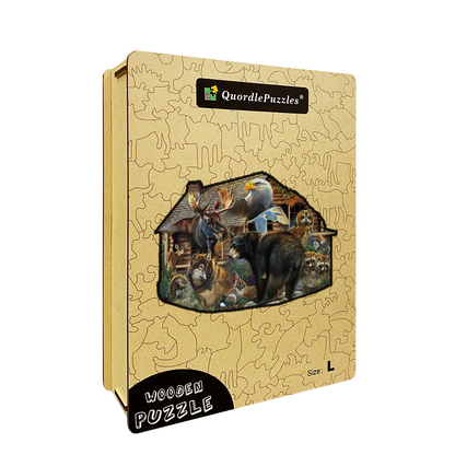 Holzpuzzle „Wildlife Cabin“.