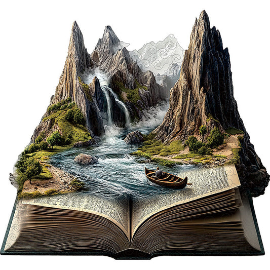 3D bergfluss-passage holzpuzzle