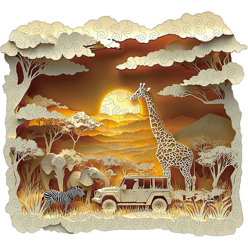 3D afrikanische safari holzpuzzle