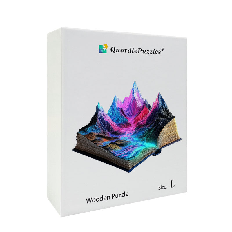 3D neon-bergfluss holzpuzzle