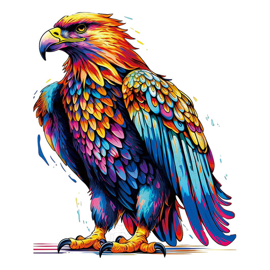 Buntes Adler-Kunst-Holzpuzzle