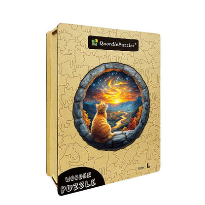 3D Sternenhimmel Katze Holzpuzzle