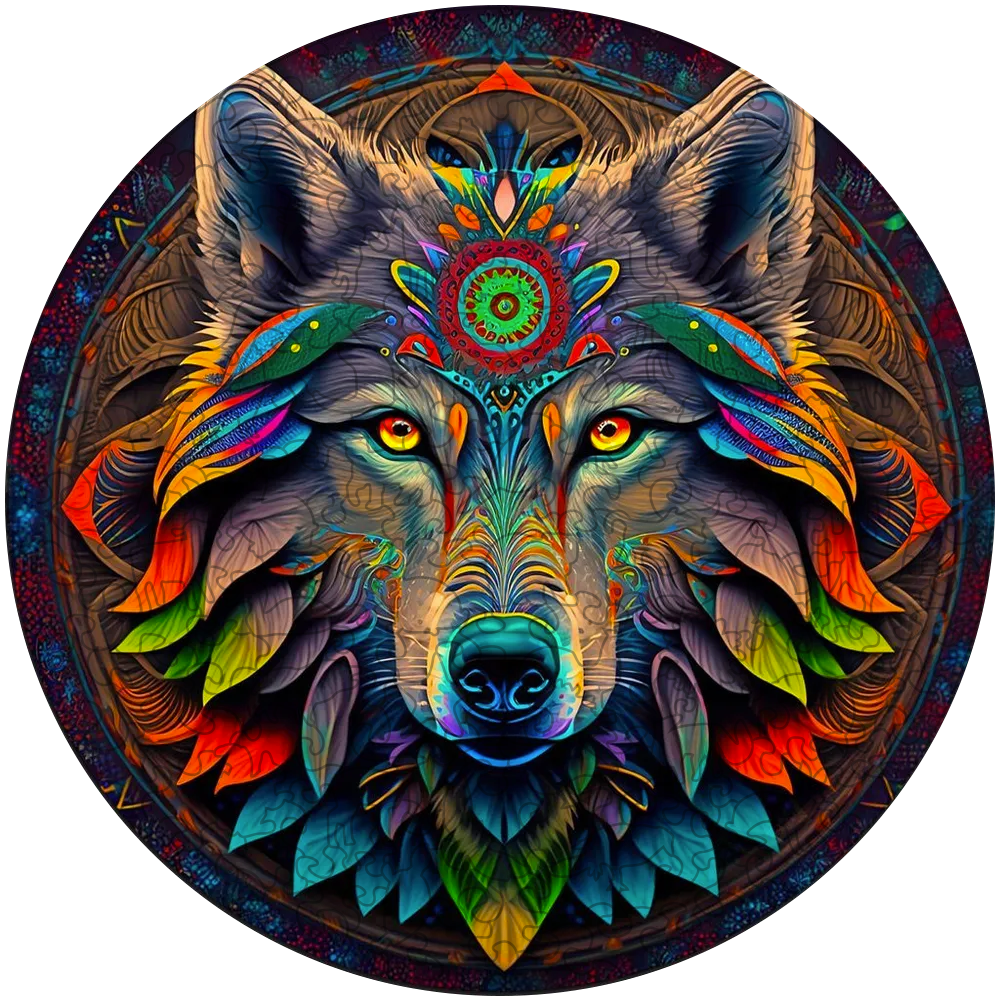 Mandala-Volk-Holzpuzzle
