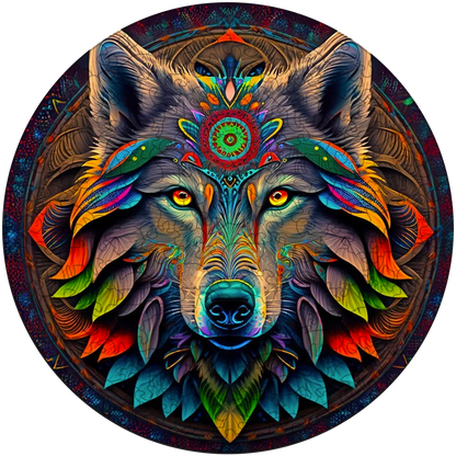Mandala-Volk-Holzpuzzle