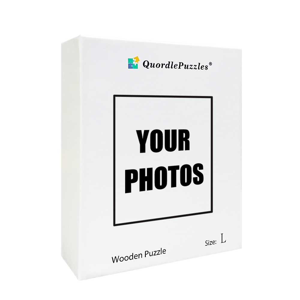 Laden Sie ein individuelles Foto eines Holzpuzzles hoch