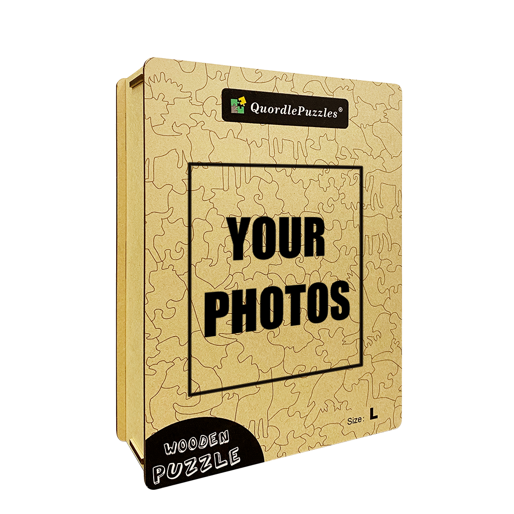Laden Sie ein individuelles Foto eines Holzpuzzles hoch