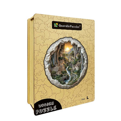 3D Bergdorf Holzpuzzle