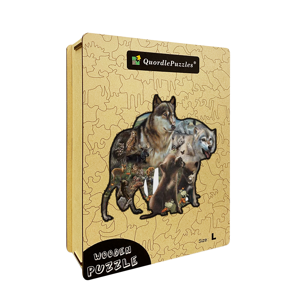 Wolfsrudel-Holzpuzzle