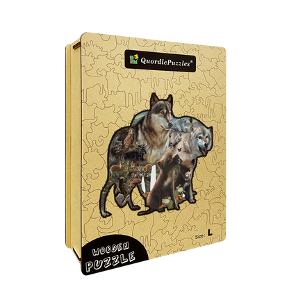 Wolfsrudel-Holzpuzzle