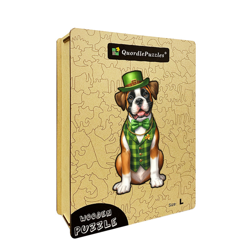 Boxerhund zum St. Patrick’s Day