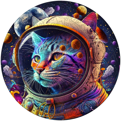 Space Cat Süße Kätzchen Holzpuzzle