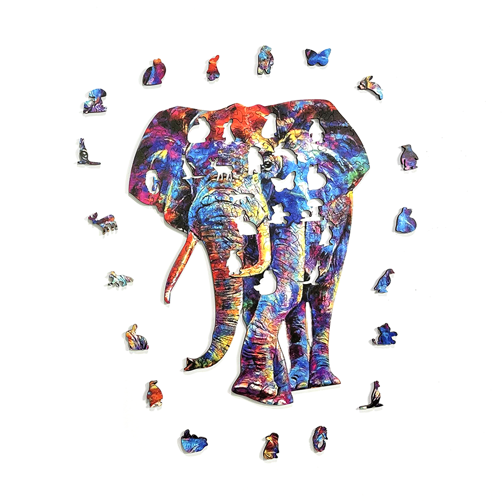 Abstrakter bunter Tierkunst-Elefant