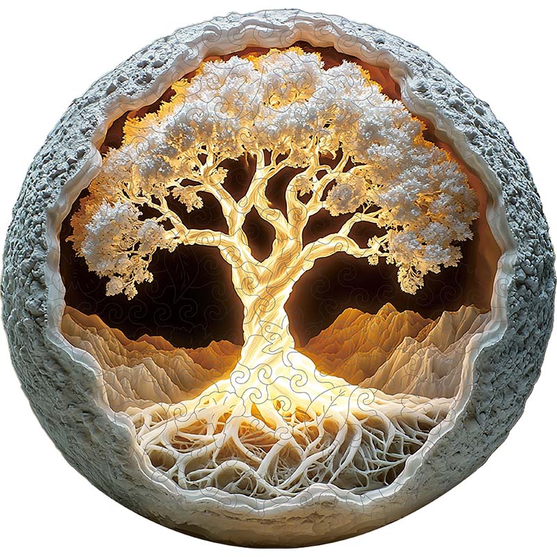 3D Leuchtender Baum Holzpuzzle