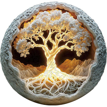 3D Leuchtender Baum Holzpuzzle