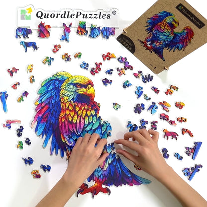 Buntes Adlerkopf-Poster-Holzpuzzle