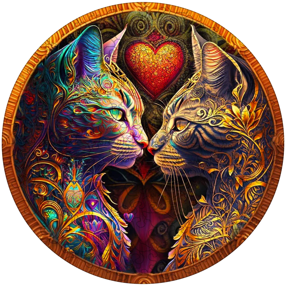 Fische Katze Sternzeichen Holzpuzzle