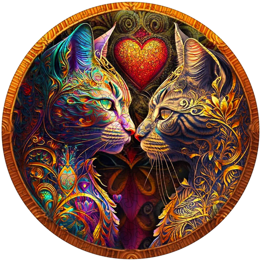 Fische Katze Sternzeichen Holzpuzzle