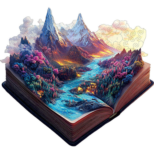 3D zauberberg buch holzpuzzle