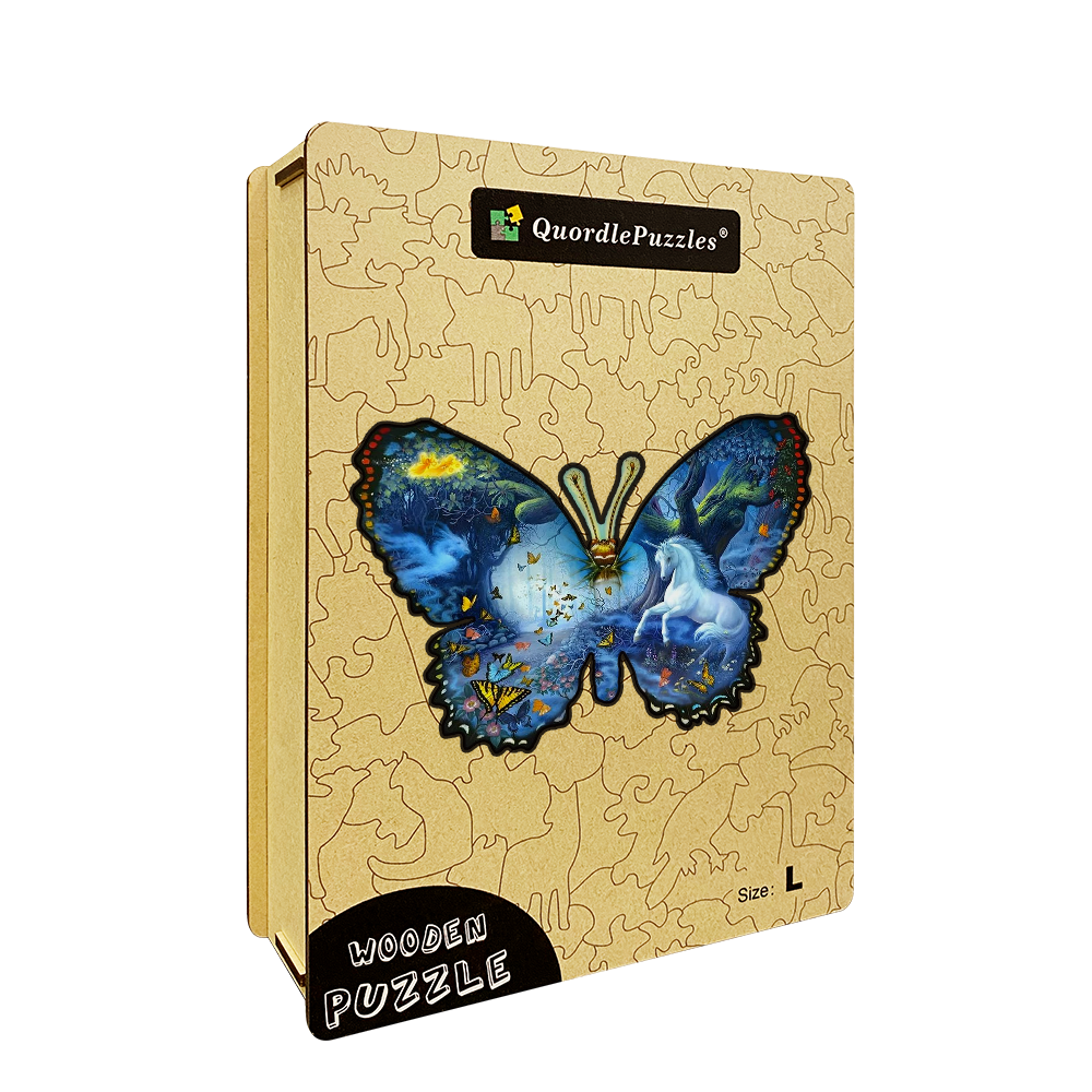 Puzzle mit Schmetterlingen und Einhörnern