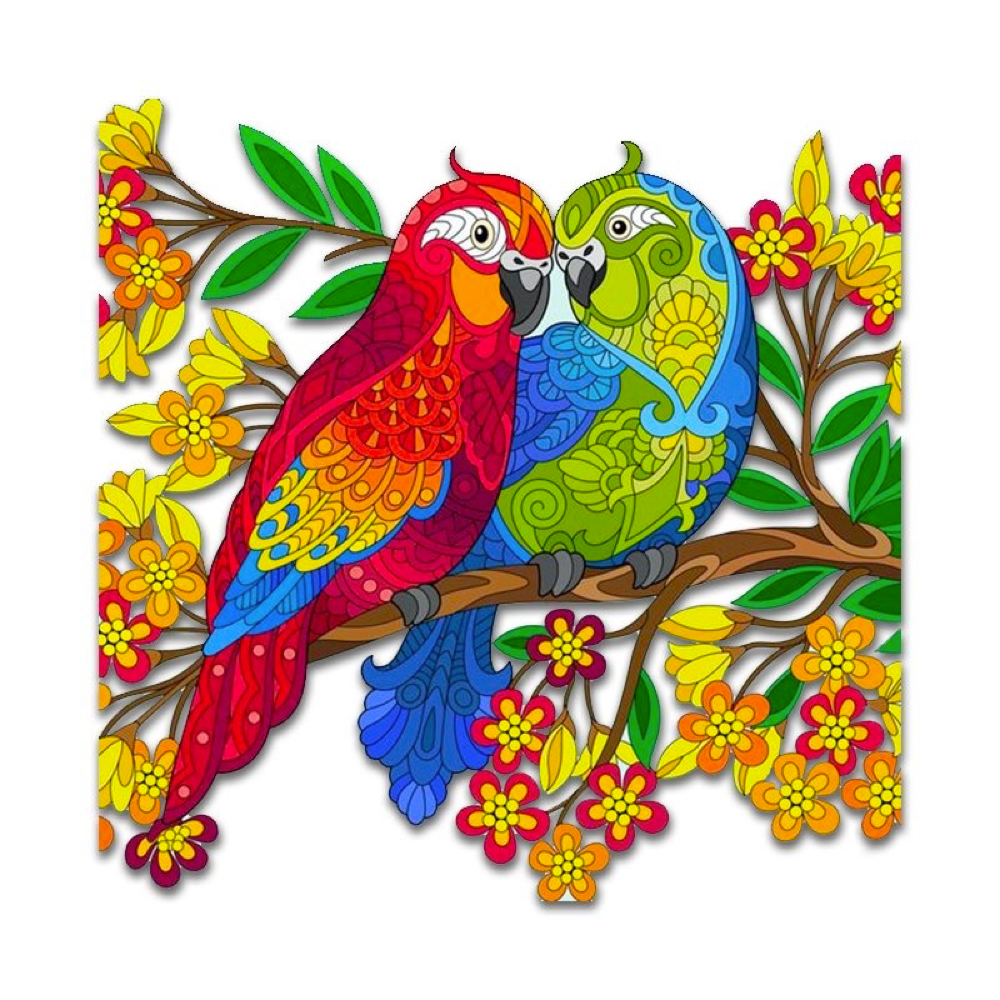 Buntes Papageien-Puzzle
