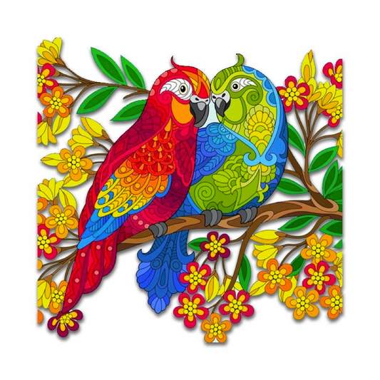 Buntes Papageien-Puzzle