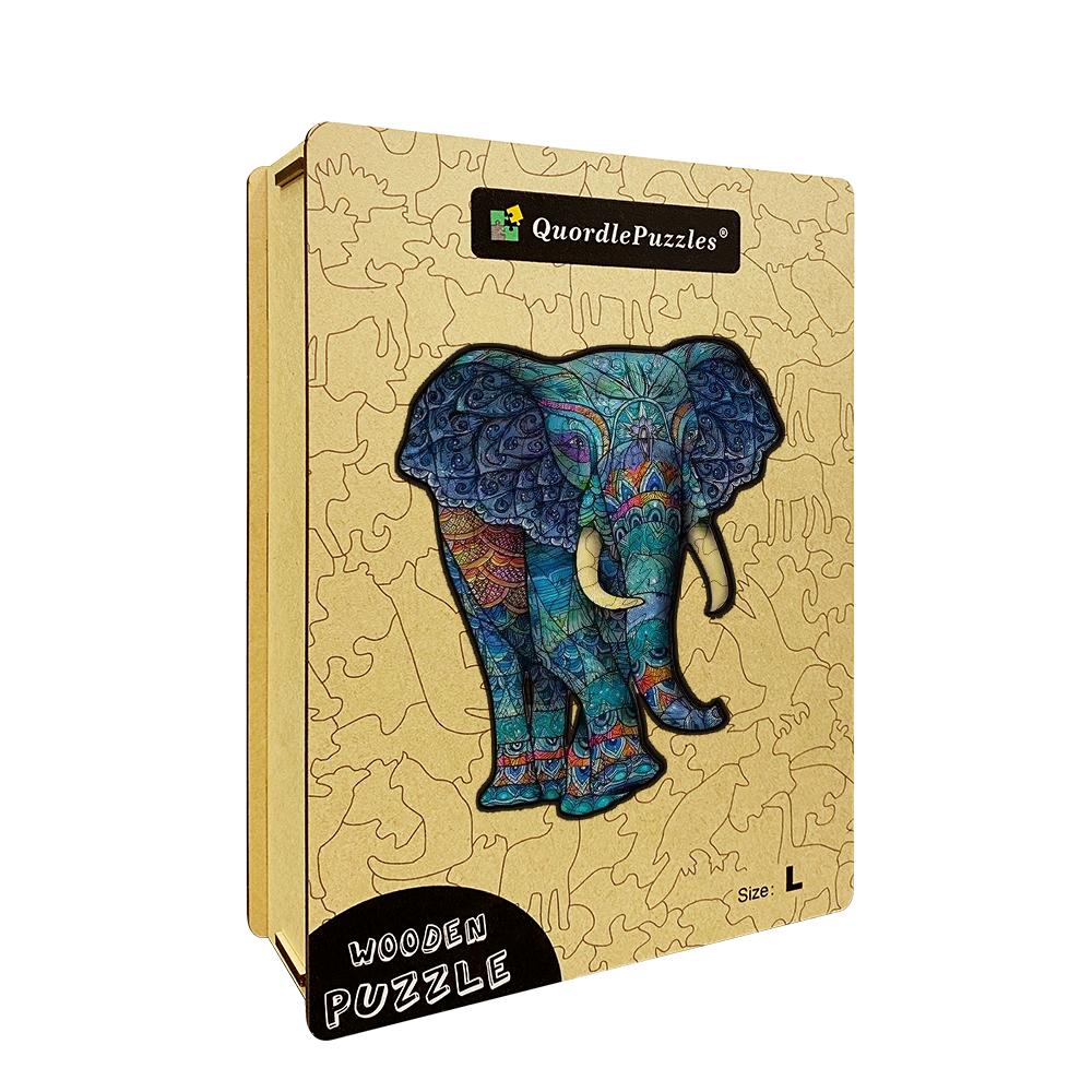 Buntes Elefanten-Puzzle