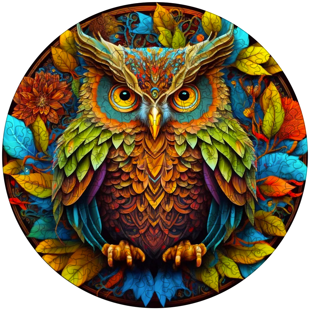 Mandala Eule Holzpuzzle