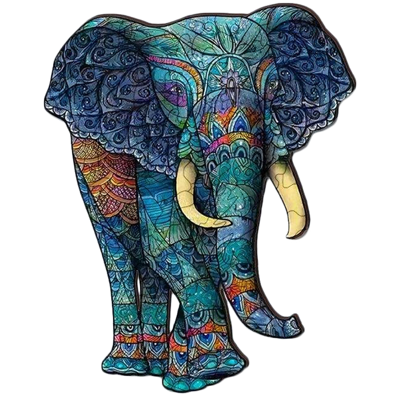 Buntes Elefanten-Puzzle