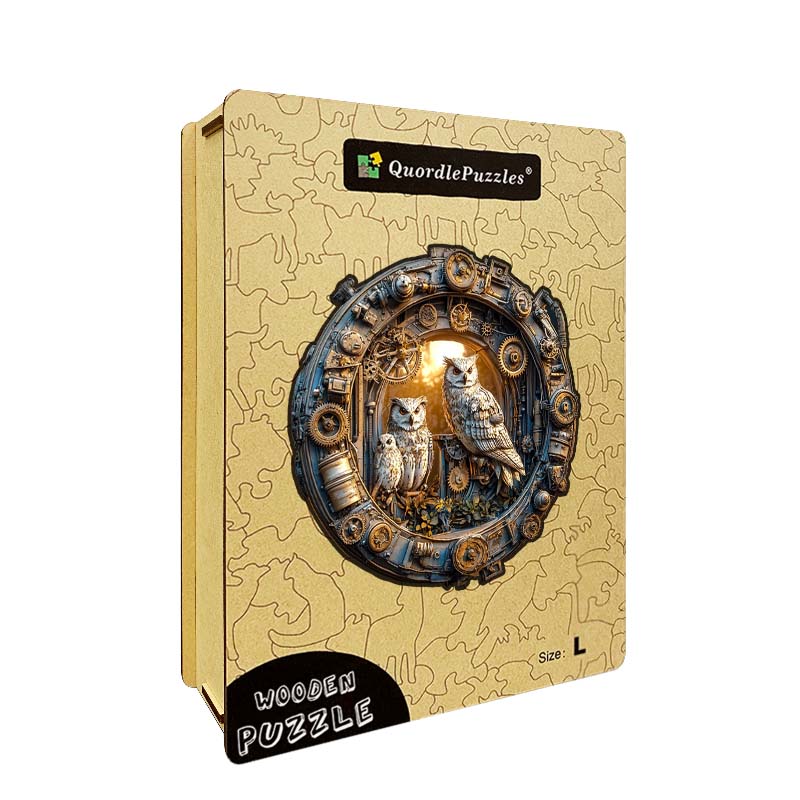 3D Steampunk Eulen Holzpuzzle